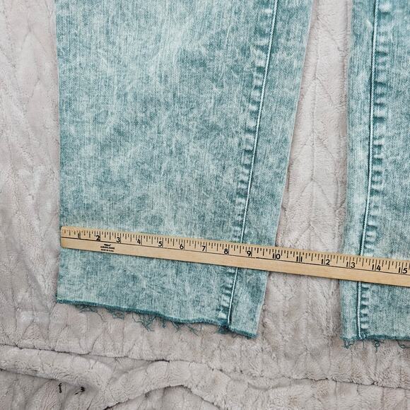 Judy Blue Dad Jean Womens 32" Wide Leg Acid Wash Green Comfort Stretch Punk - Picture 3 of 7